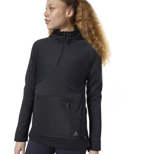 Reebok Thermowarm Deltapeak Control Kapuzenpullover Damen - Schwarz - DE 621-ZVM